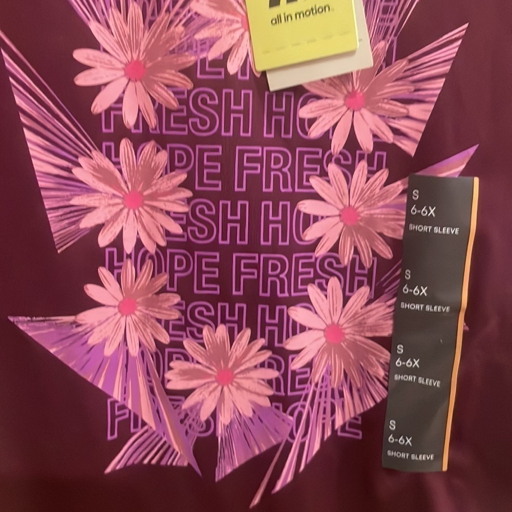 NWT GIRLS SIZE S 6 /6X PURPLE ALL IN MOTION ATHLETIC SHIRT GRAPHIC SHORT SLEEVE - Picture 5 of 9